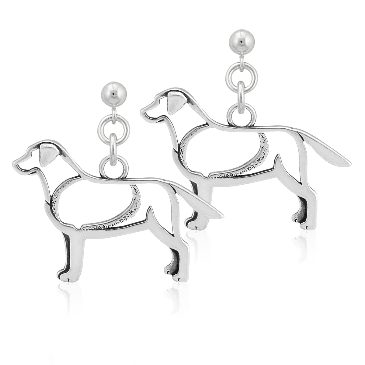 Sterling Silver Labrador Retriever Dangle Earrings