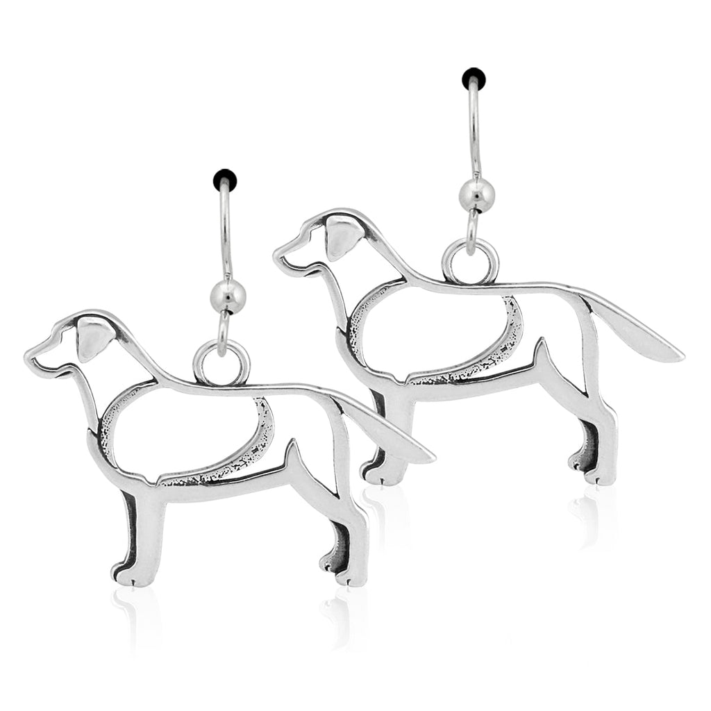 Sterling Silver Labrador Retriever Dangle Earrings