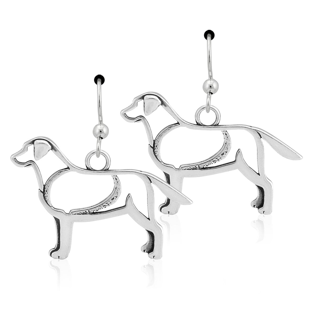 Sterling Silver Labrador Retriever Dangle Earrings
