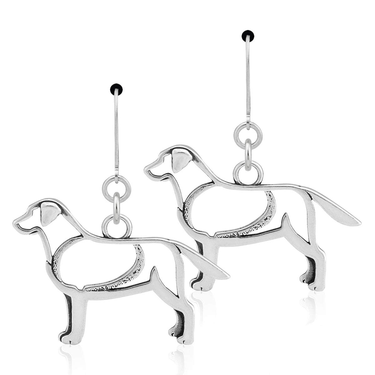 Sterling Silver Labrador Retriever Dangle Earrings
