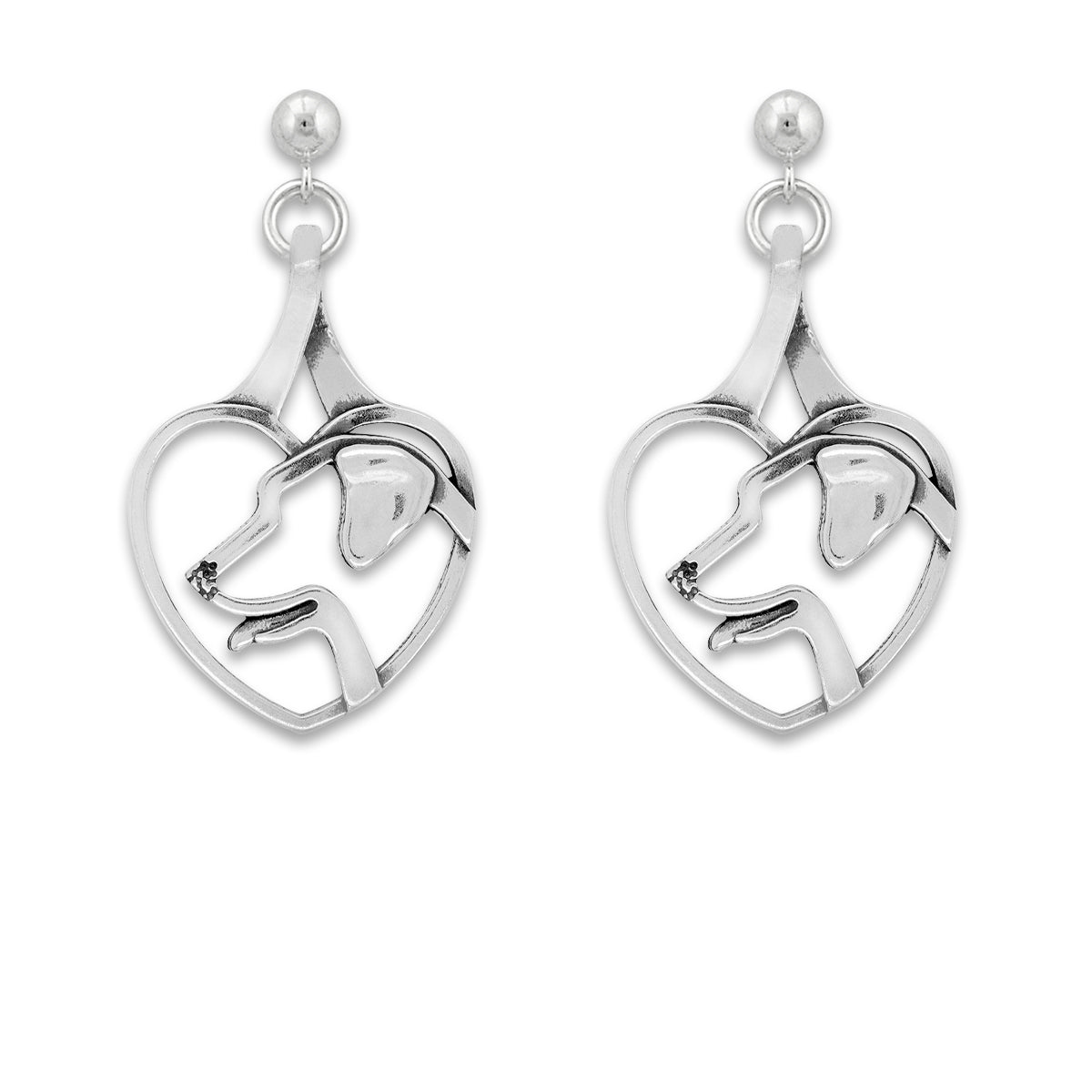 Labrador Retriever Heart Earrings