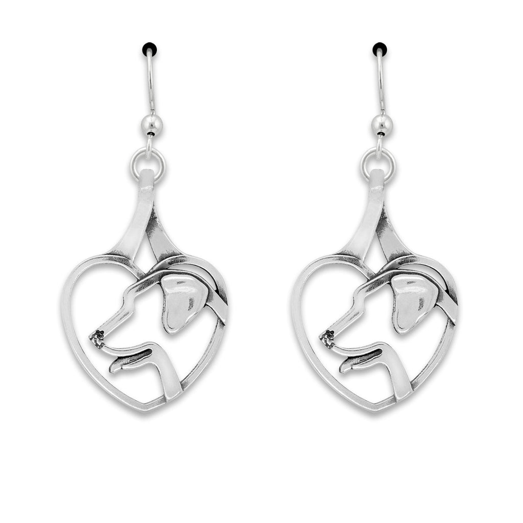 Labrador Retriever Heart Earrings