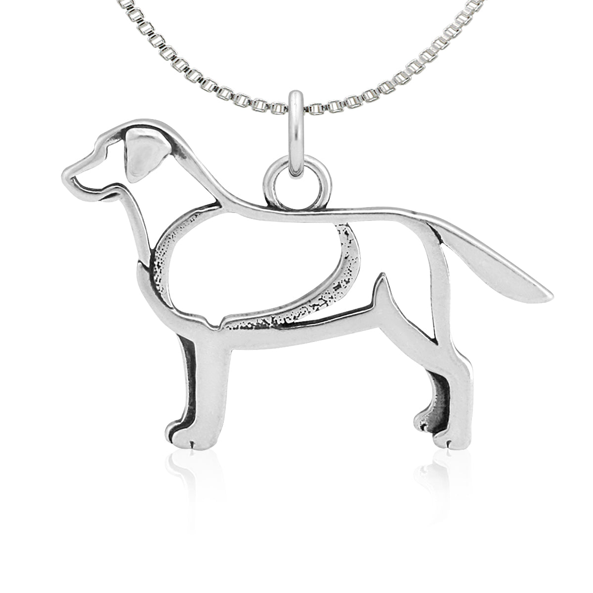 Sterling Silver Labrador Retriever Necklace Pendant