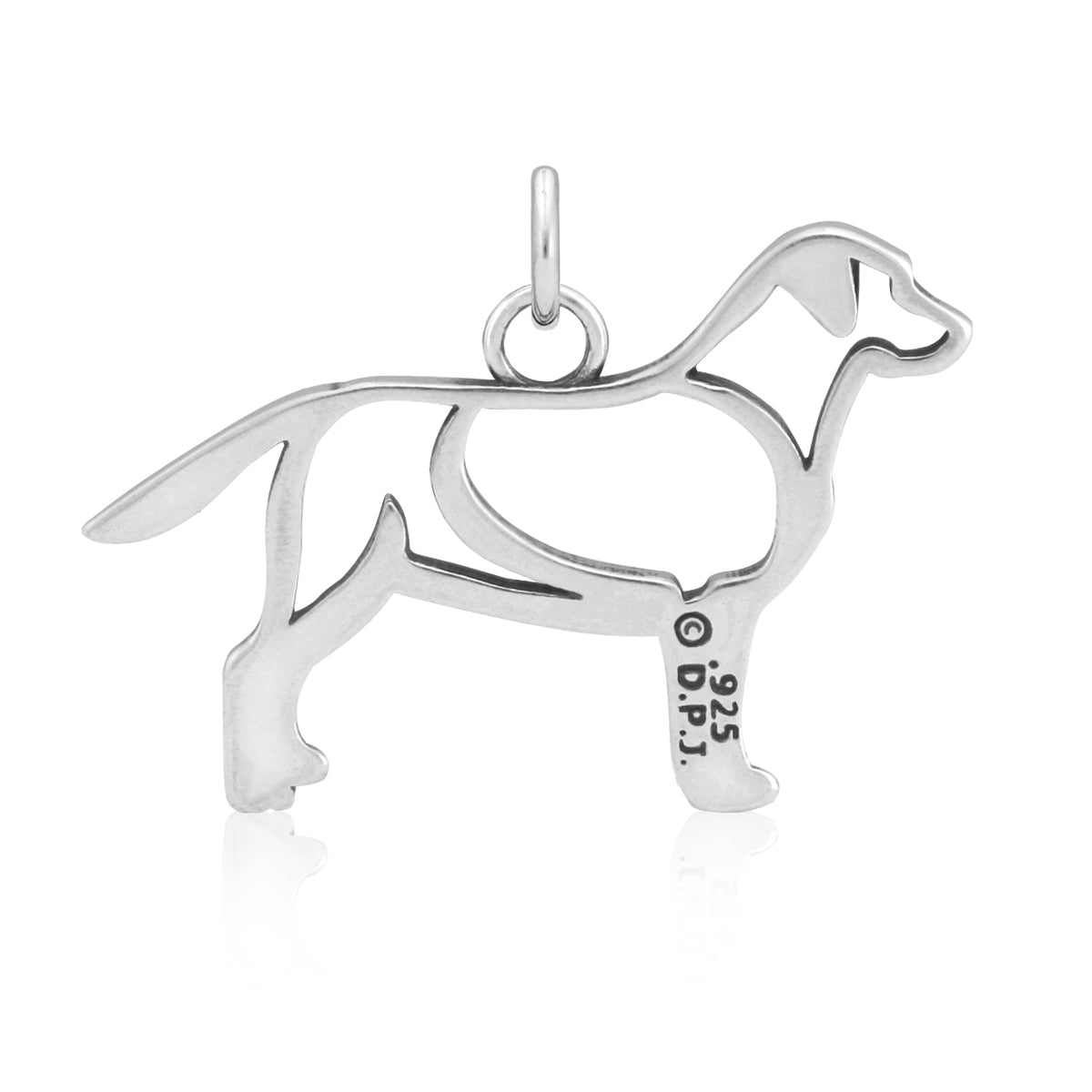 Sterling Silver Labrador Retriever Necklace Pendant