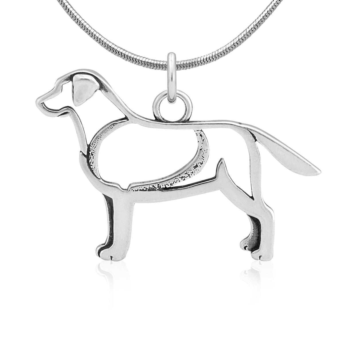 Sterling Silver Labrador Retriever Necklace Pendant