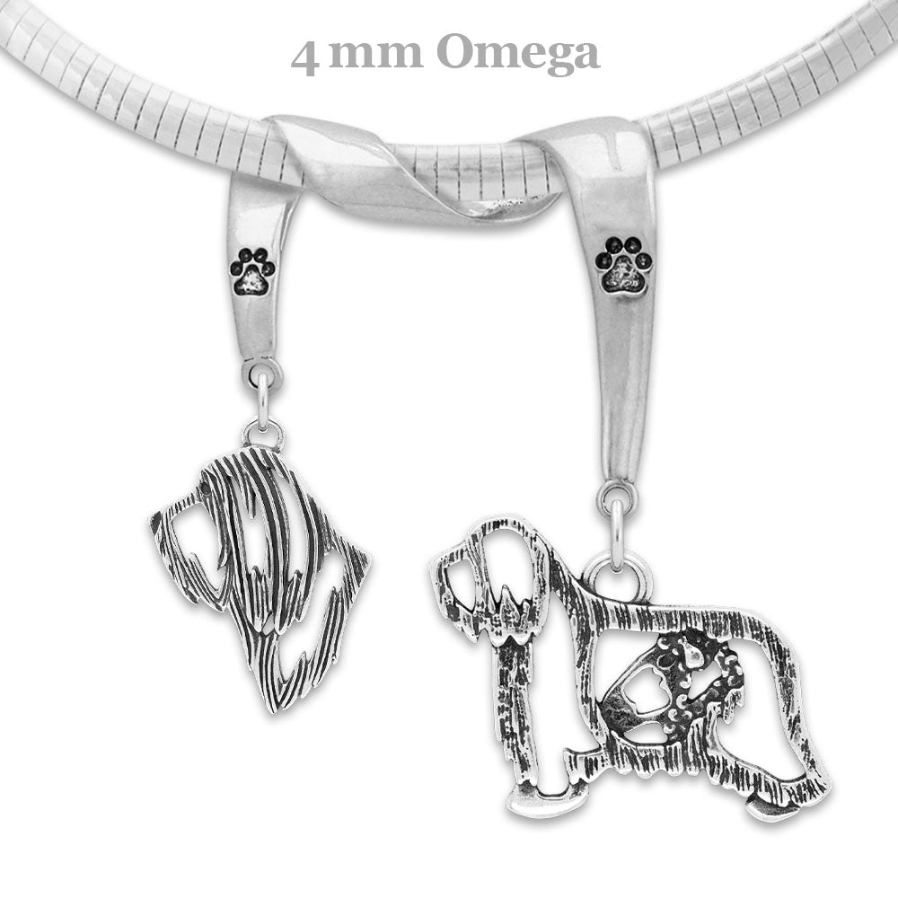Bearded Collie Luxury Necklace in Sterling Silver