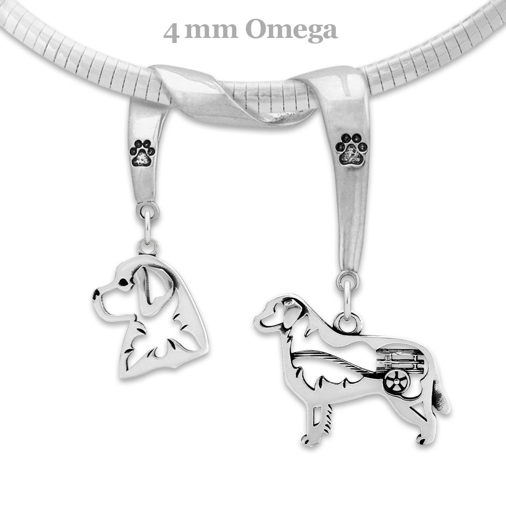 Bernese Mountain Dog Luxury Necklace in Sterling Silver