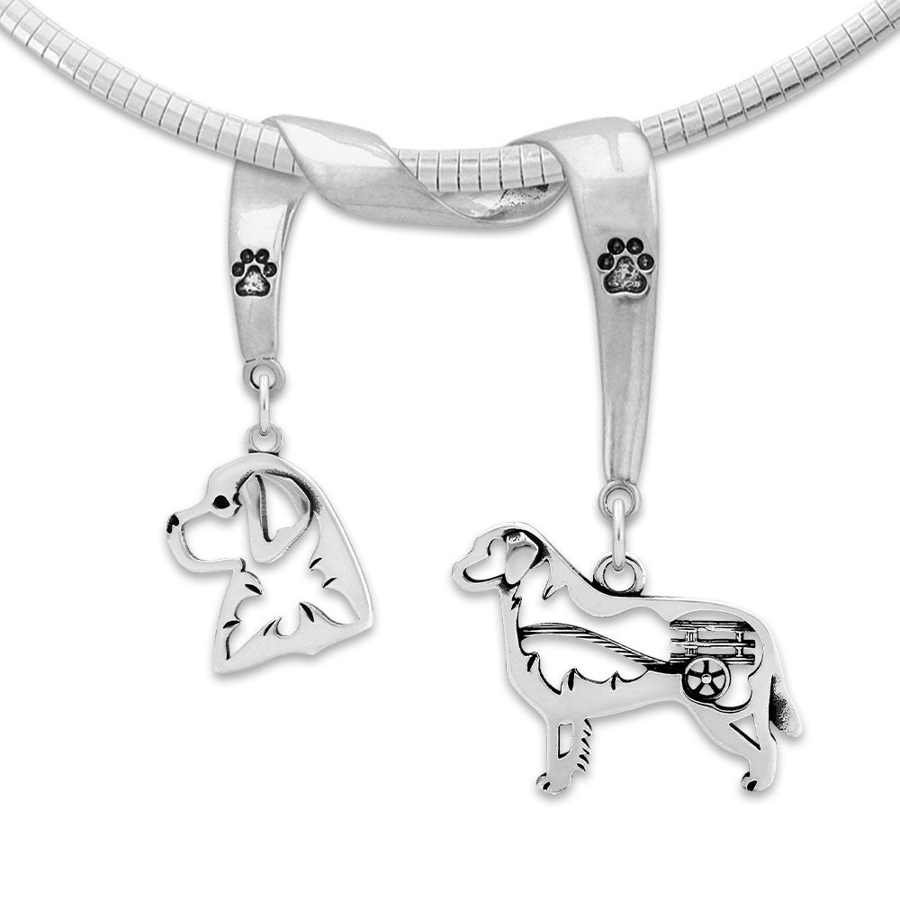 Bernese Mountain Dog Luxury Necklace in Sterling Silver