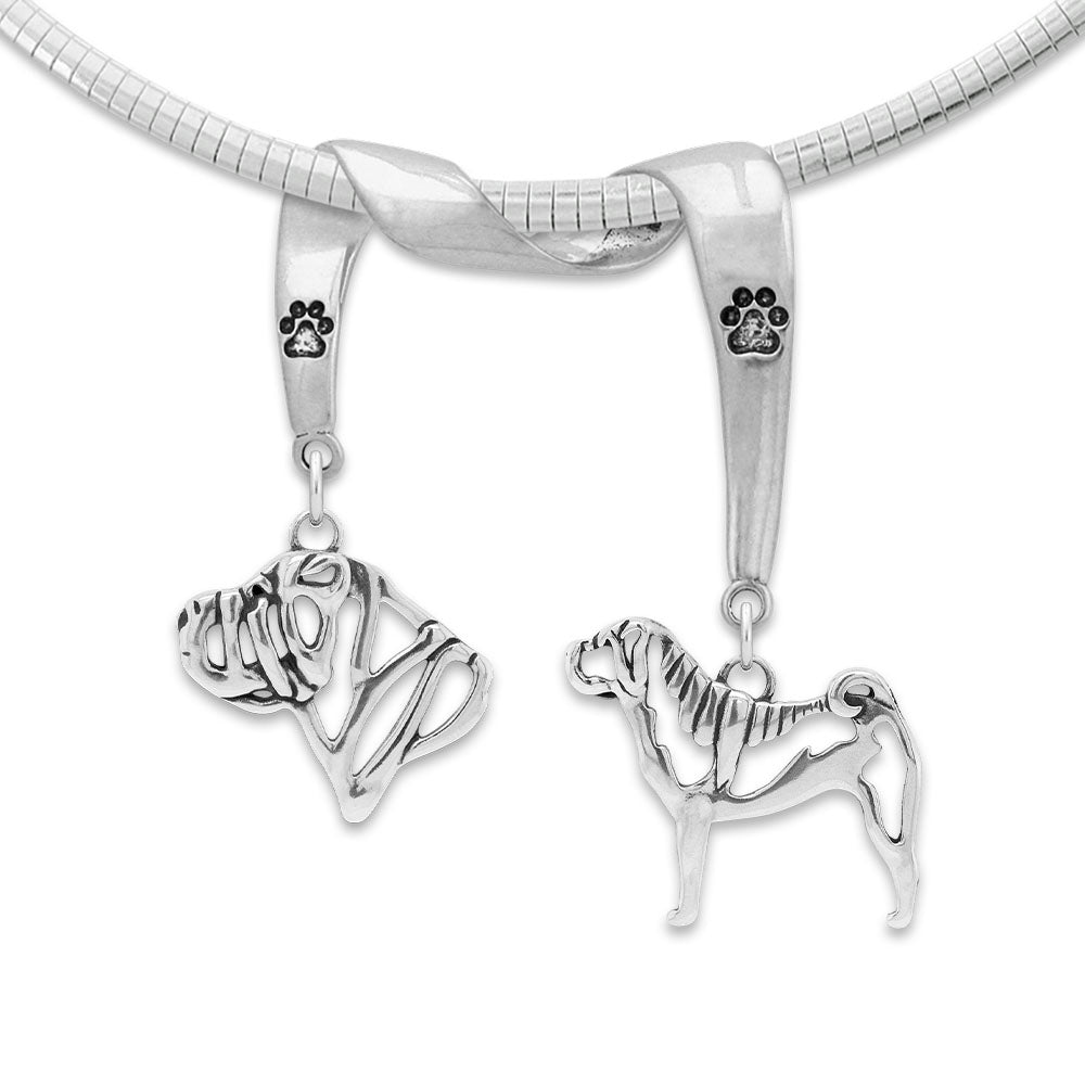 Chinese Shar Pei Luxury Necklace in Sterling Silver