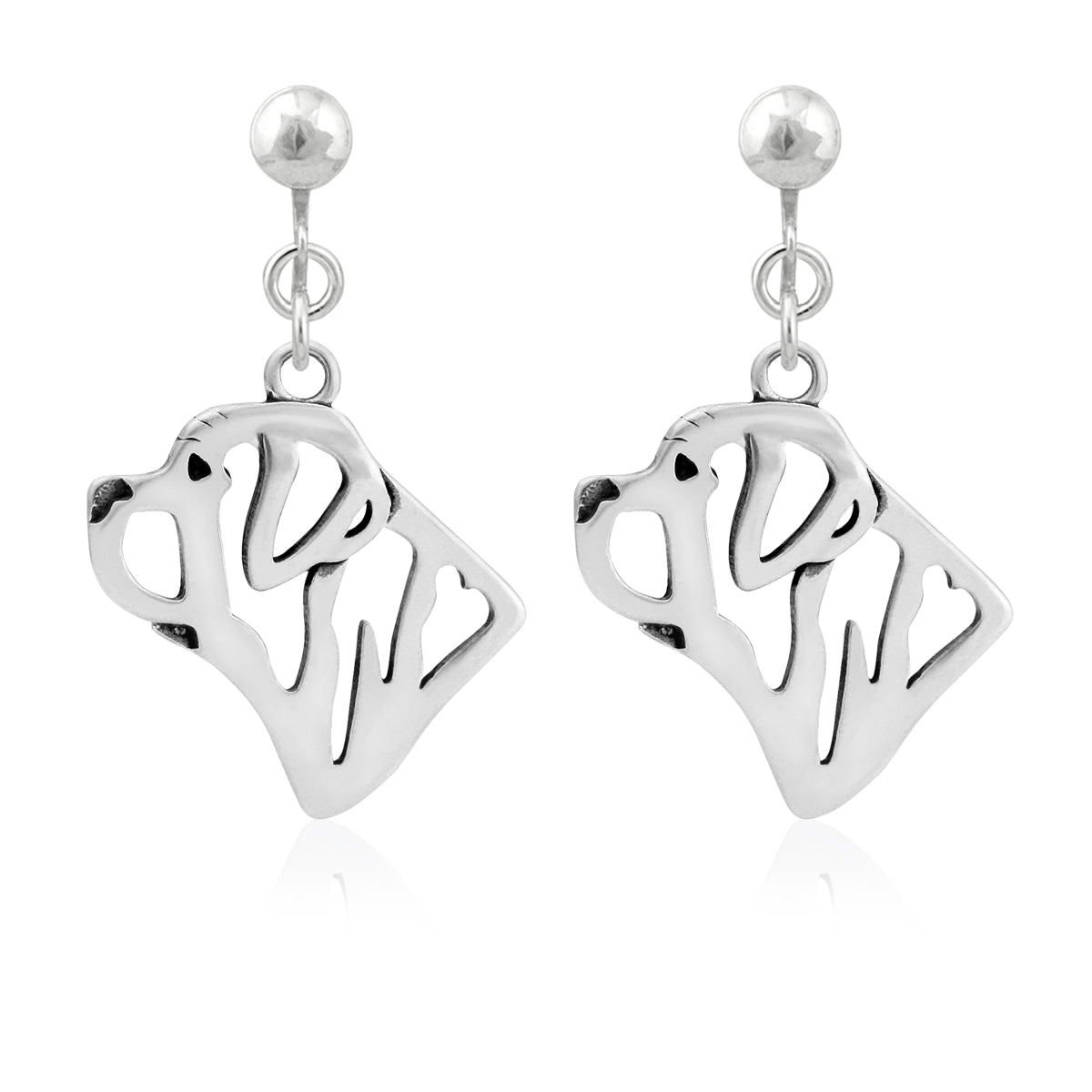 Mastiff Earrings in Sterling Silver