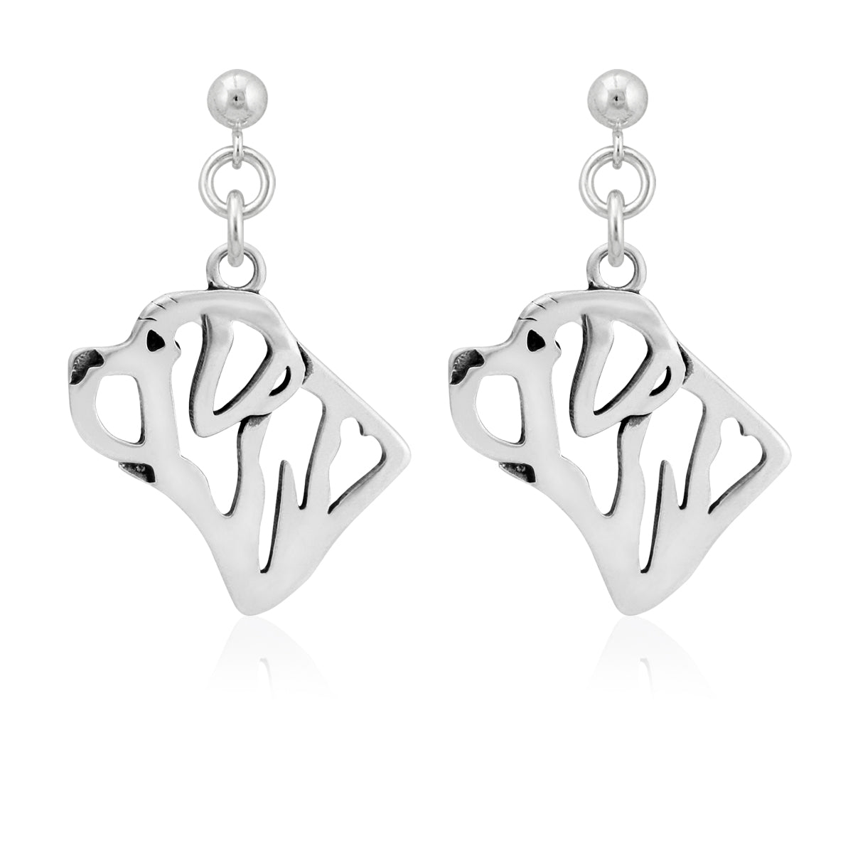 Mastiff Earrings in Sterling Silver