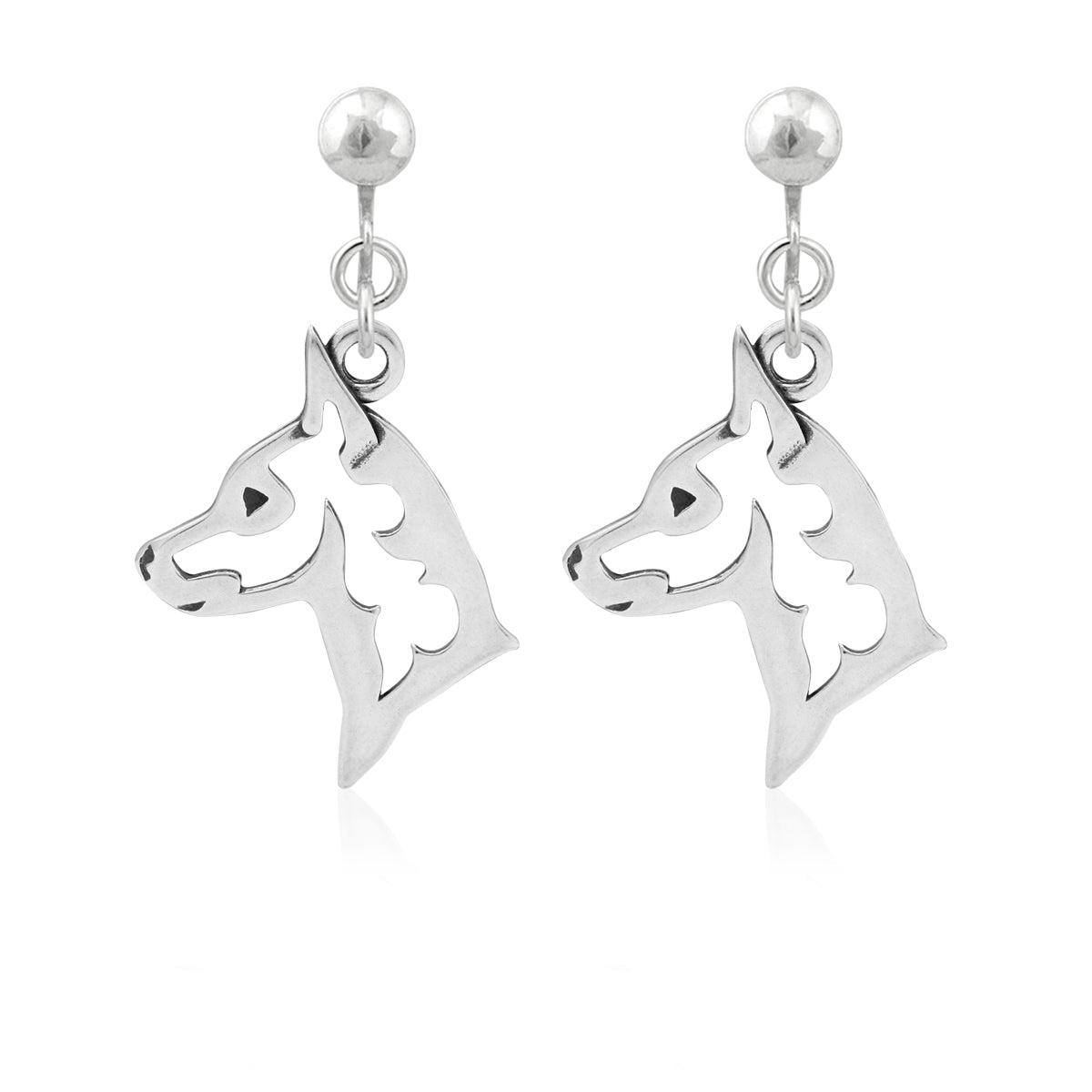 Miniature Pinscher Earrings in Sterling Silver