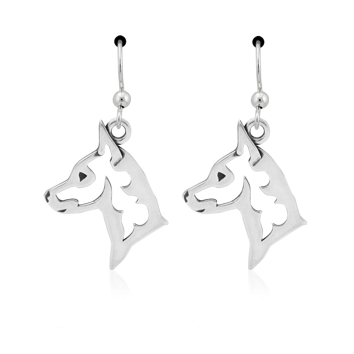 Miniature Pinscher Earrings in Sterling Silver