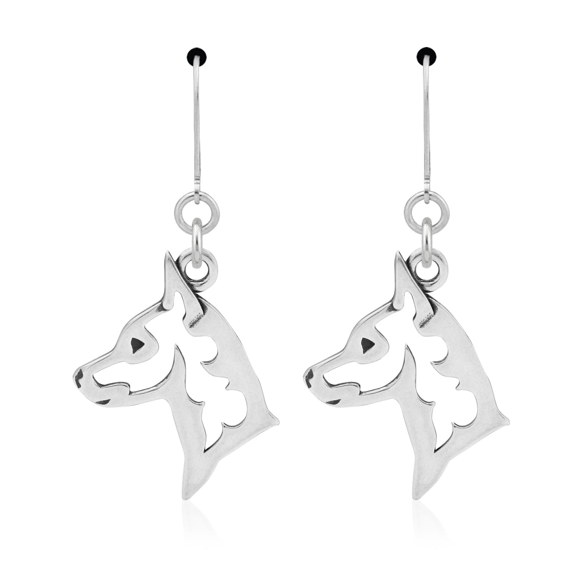 Miniature Pinscher Earrings in Sterling Silver