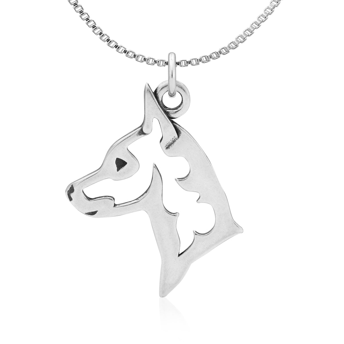 Miniature Pinscher Necklace in Sterling Silver