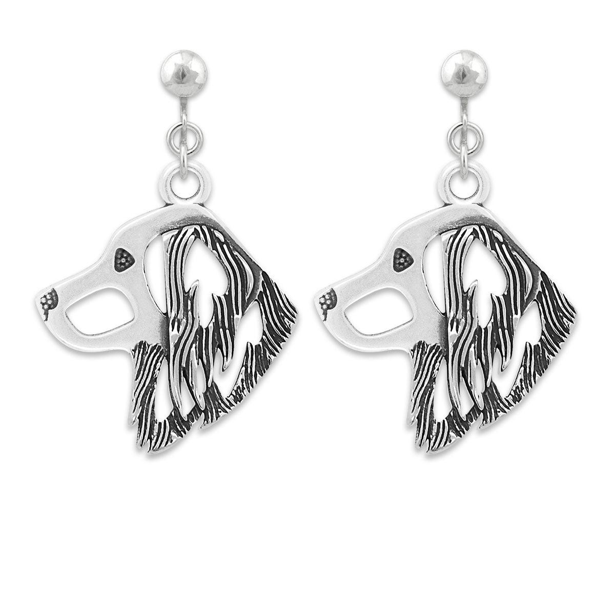Nederlandse Kooikerhondje Earrings in Sterling Silver