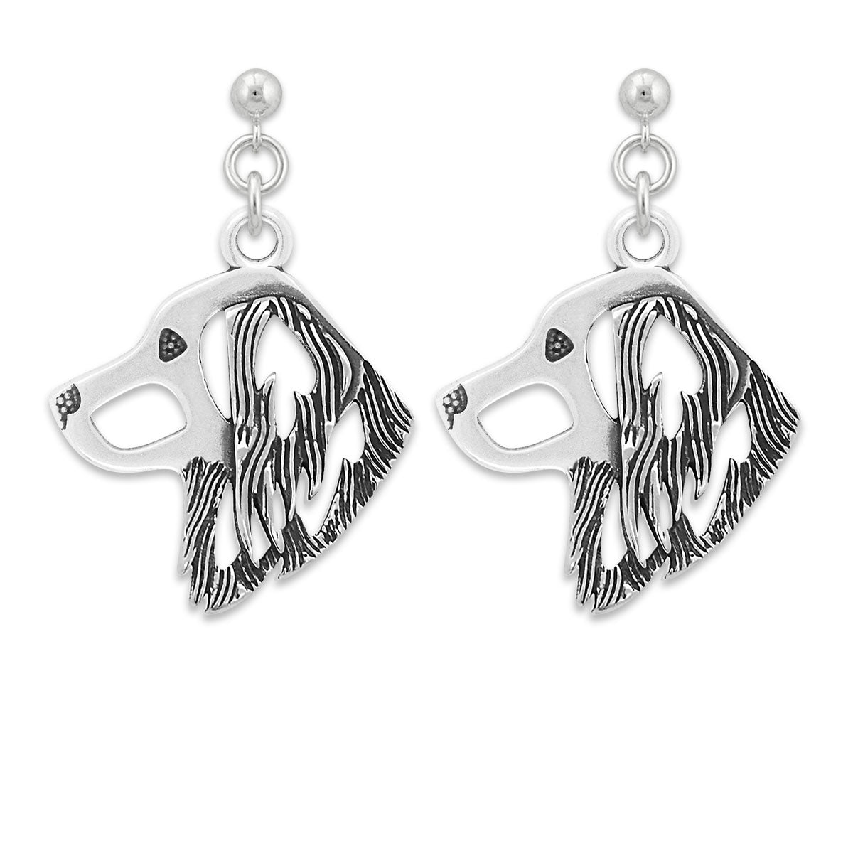 Nederlandse Kooikerhondje Earrings in Sterling Silver