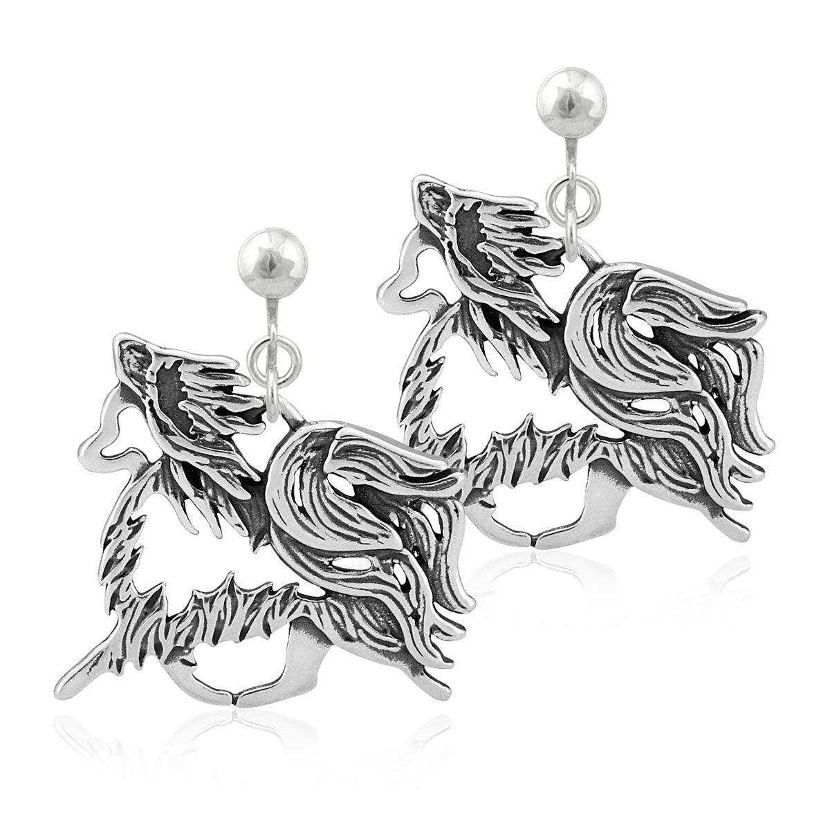 Sterling Silver Papillon Dangle Earrings