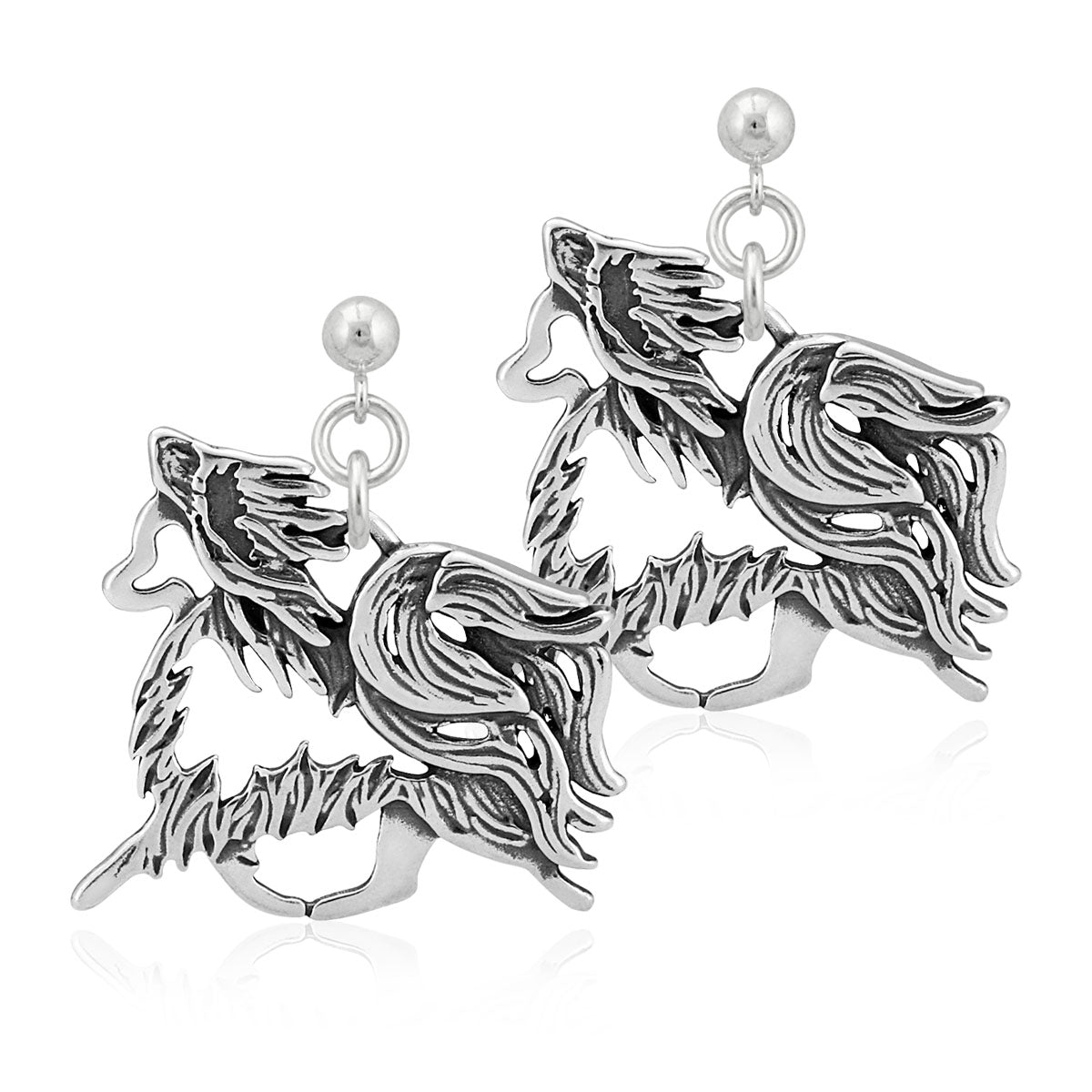 Sterling Silver Papillon Dangle Earrings