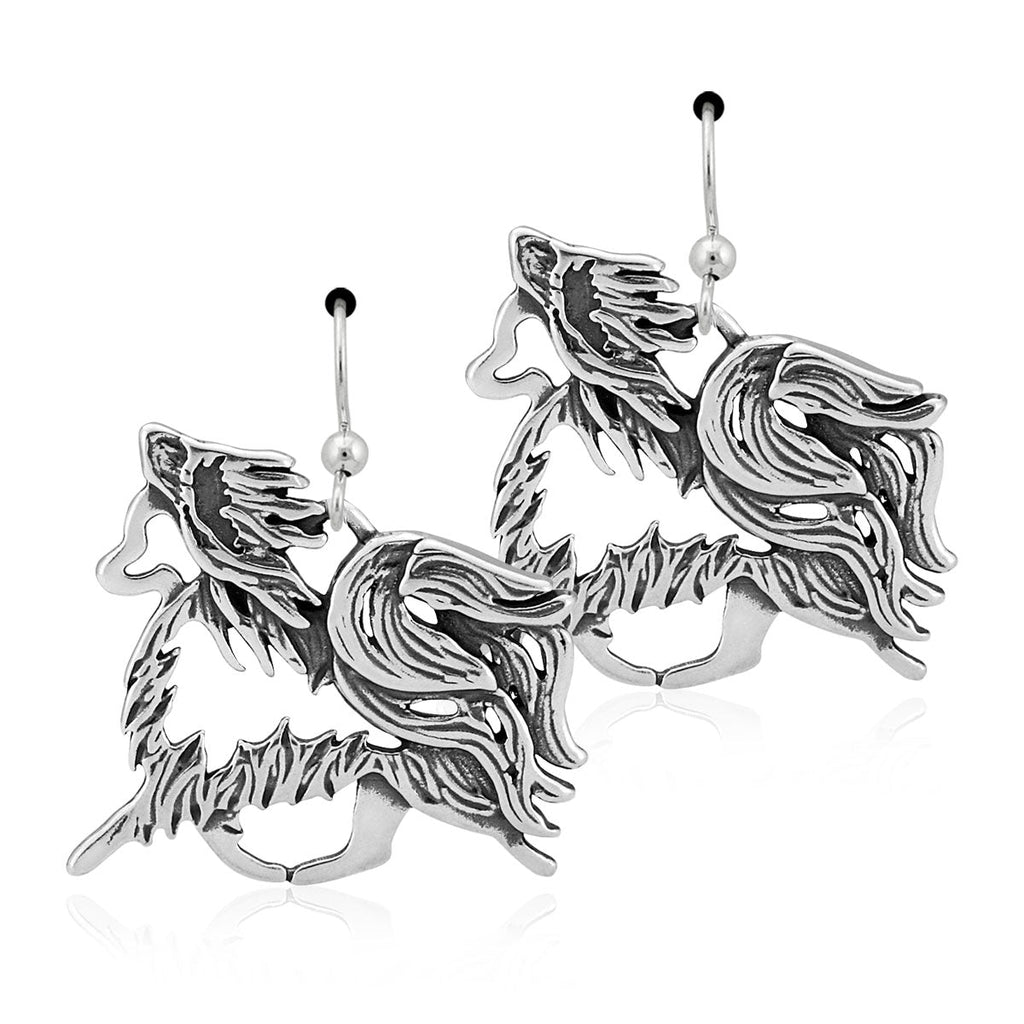 Sterling Silver Papillon Dangle Earrings