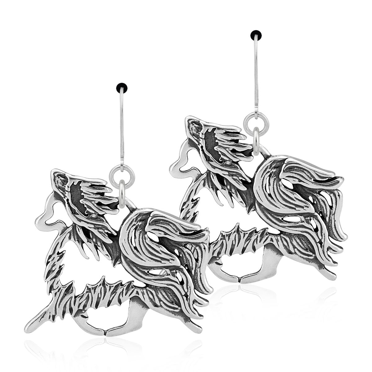 Sterling Silver Papillon Dangle Earrings