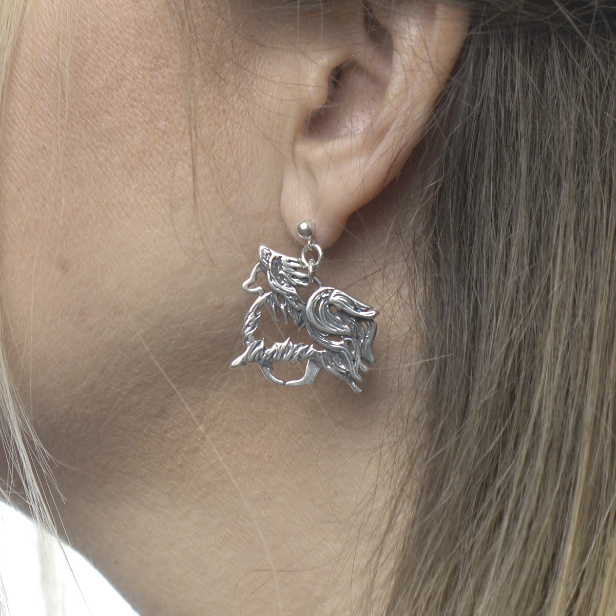 Sterling Silver Papillon Dangle Earrings