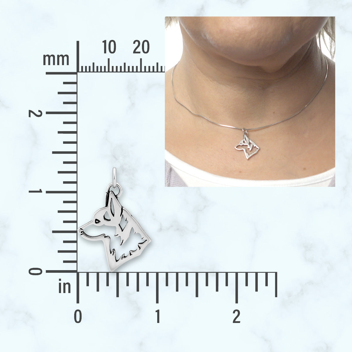 Pembroke Welsh Corgi Necklace in Sterling Silver