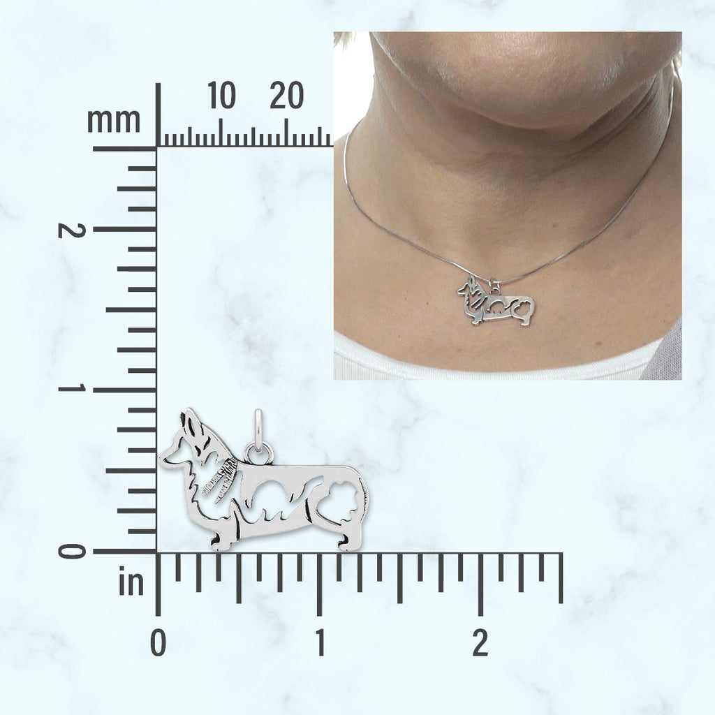 Sterling Silver Pembroke Welsh Corgi Necklace Jewelry