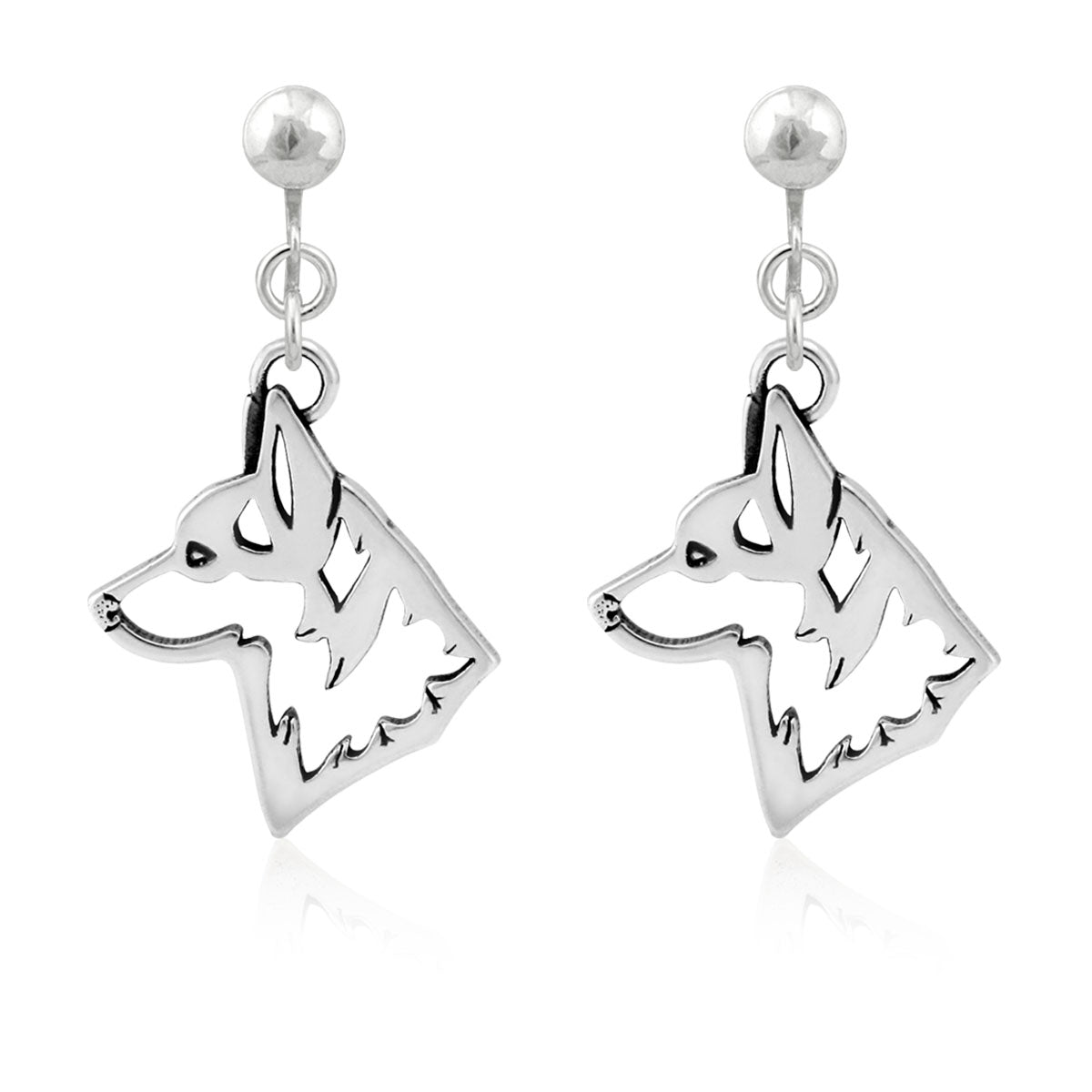 Pembroke Welsh Corgi Earrings in Sterling Silver