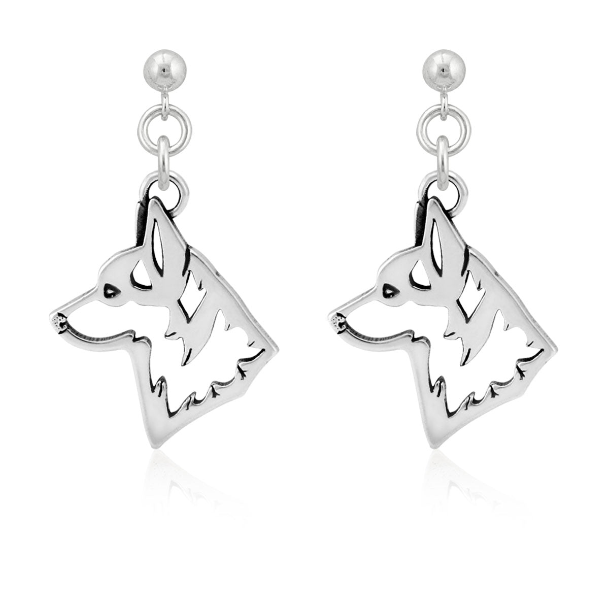 Pembroke Welsh Corgi Earrings in Sterling Silver