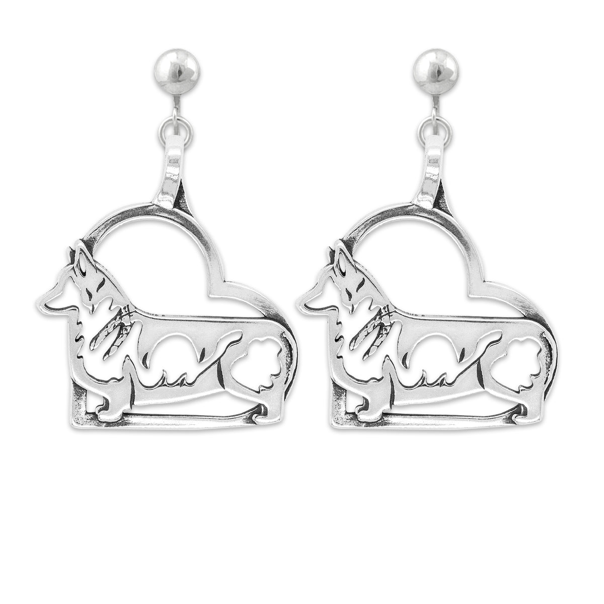 Pembroke Welsh Corgi Heart Earrings