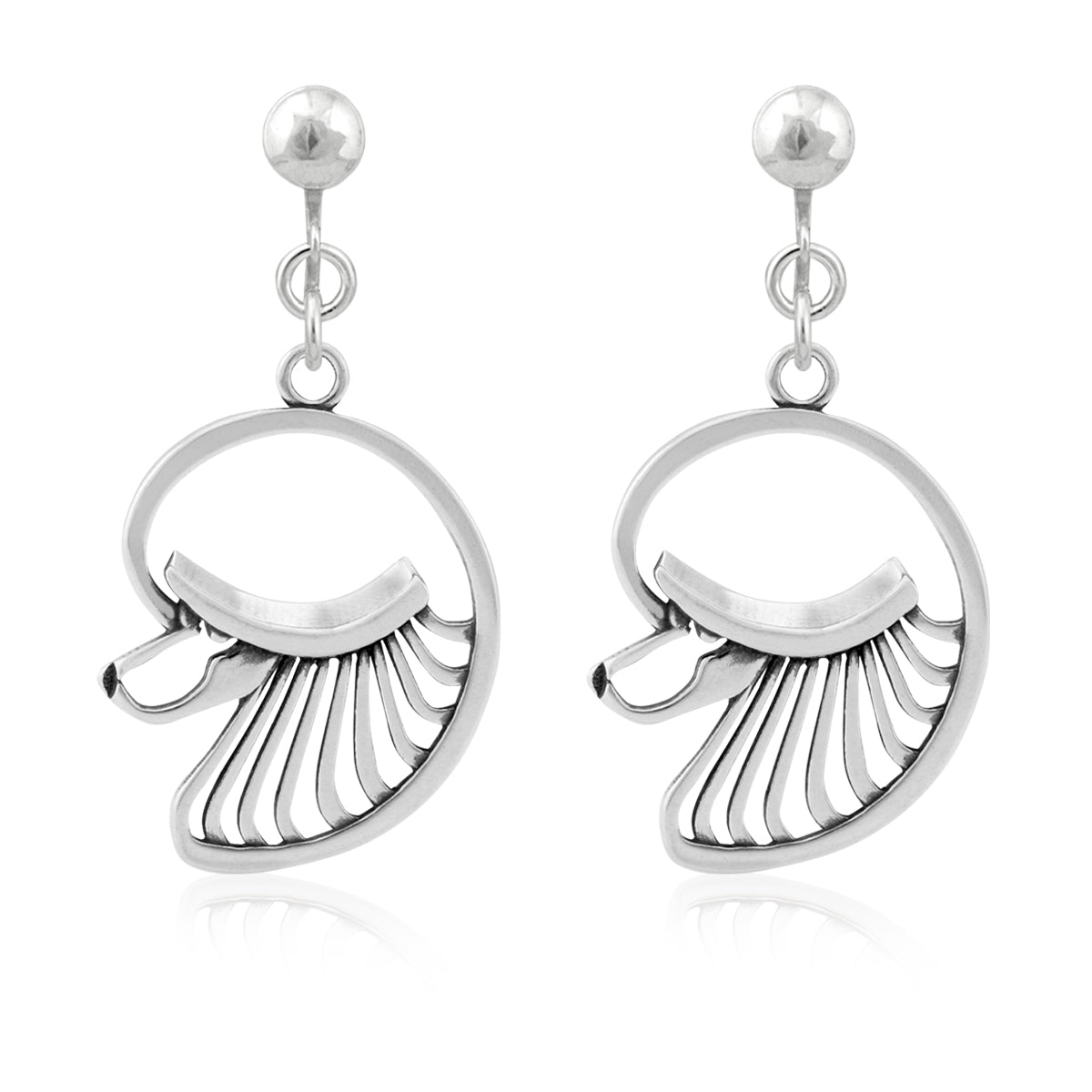 Poodle Earrings in Sterling Silver