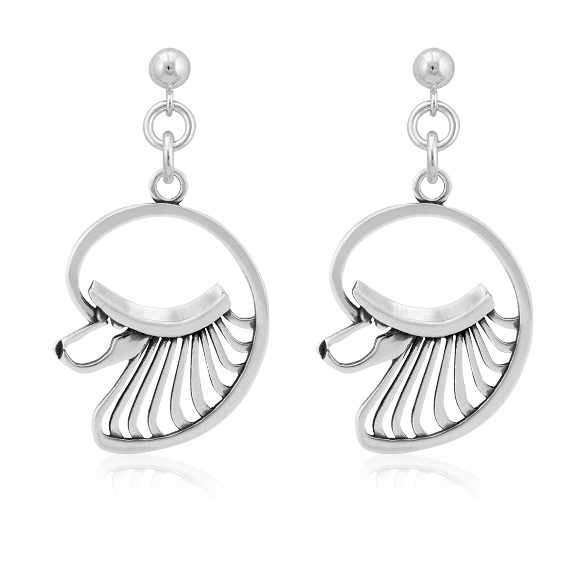 Poodle Earrings in Sterling Silver