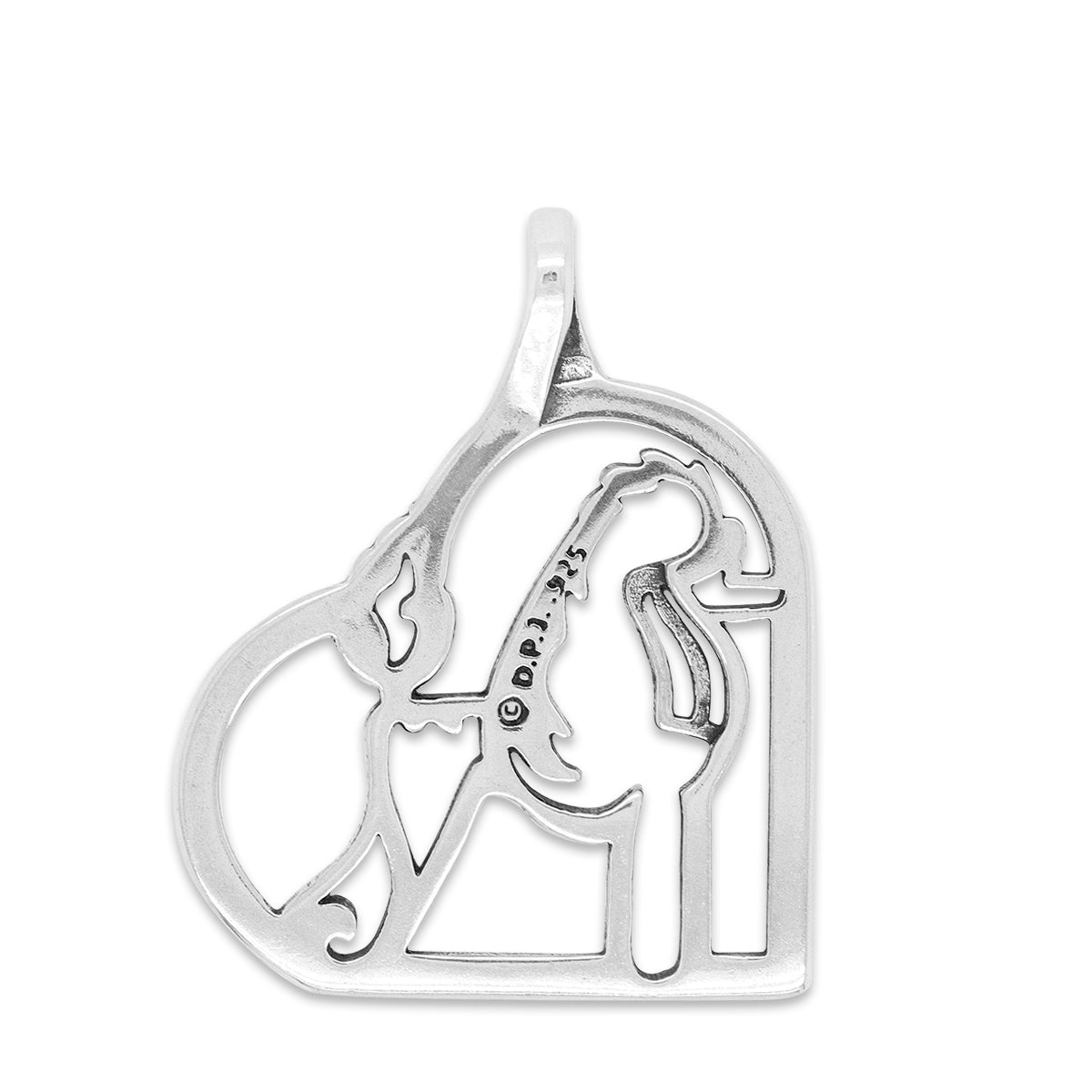 Poodle Heart Necklace in Sterling Silver