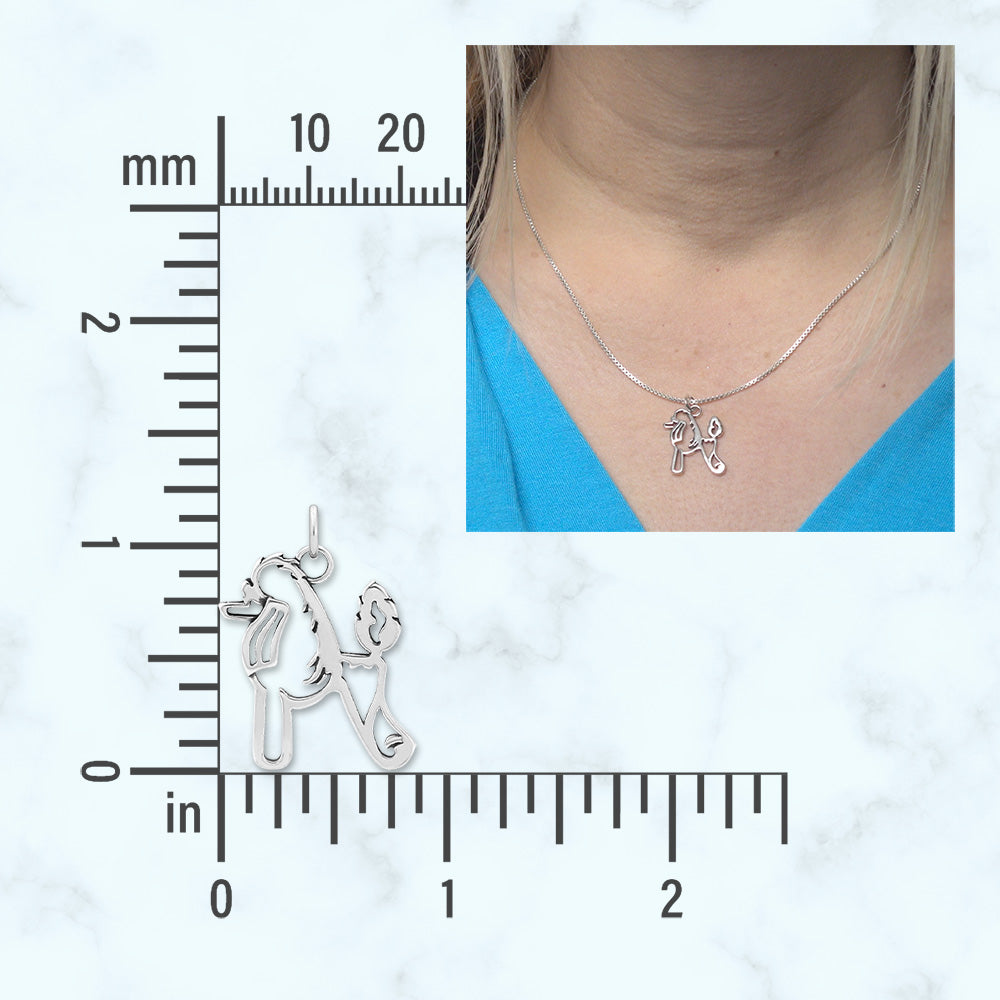 Sterling Silver Poodle Necklace Jewelry
