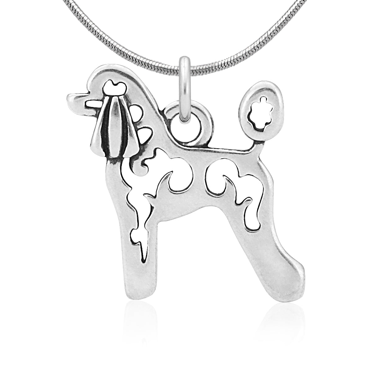 Sterling Silver Poodle Necklace Pendant