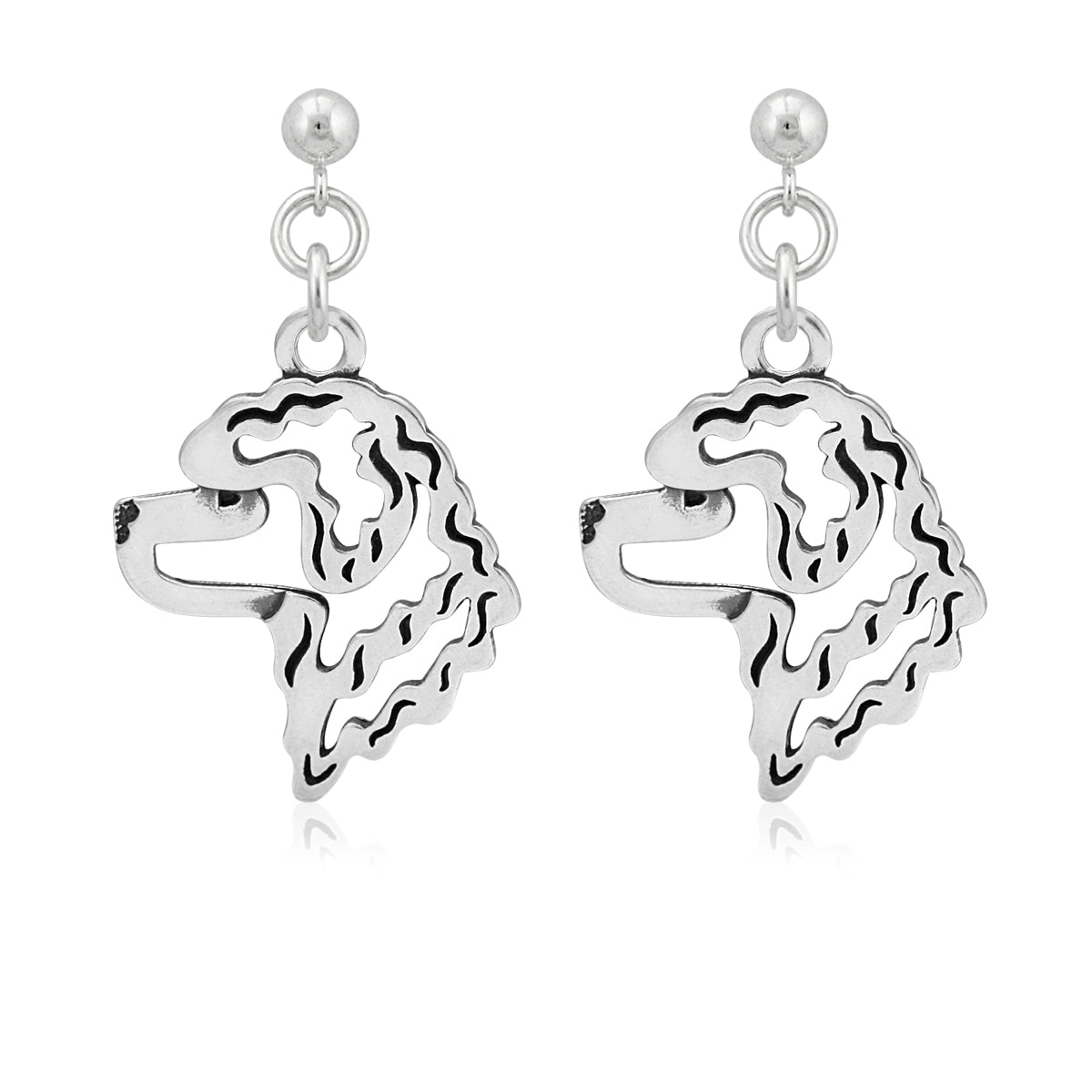 Portuguese Water Dog Earrings in Sterling Silver