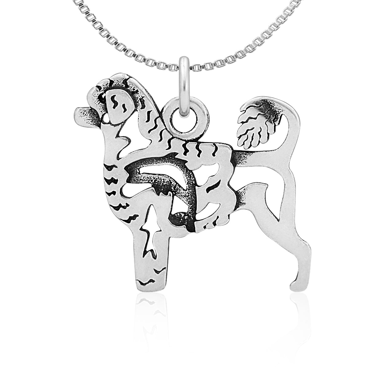Sterling Silver Portuguese Water Dog Necklace Pendant