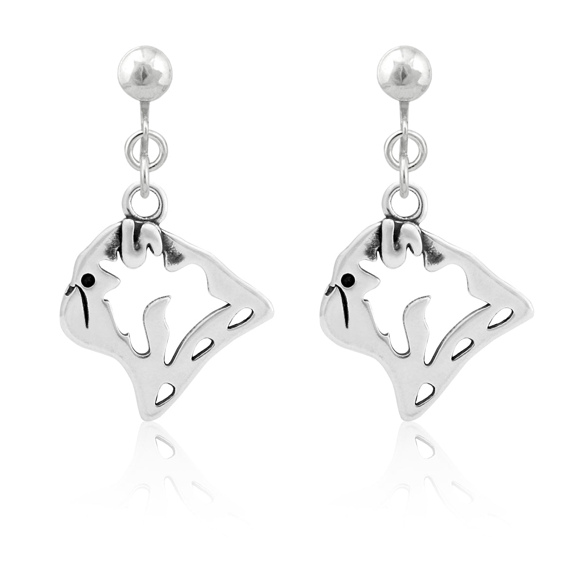 Pug Earrings in Sterling Silver