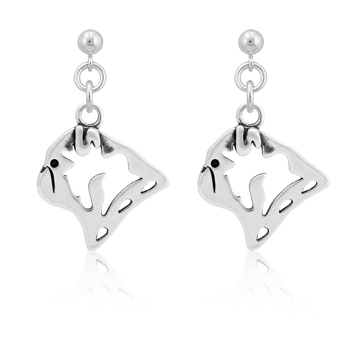 Pug Earrings in Sterling Silver