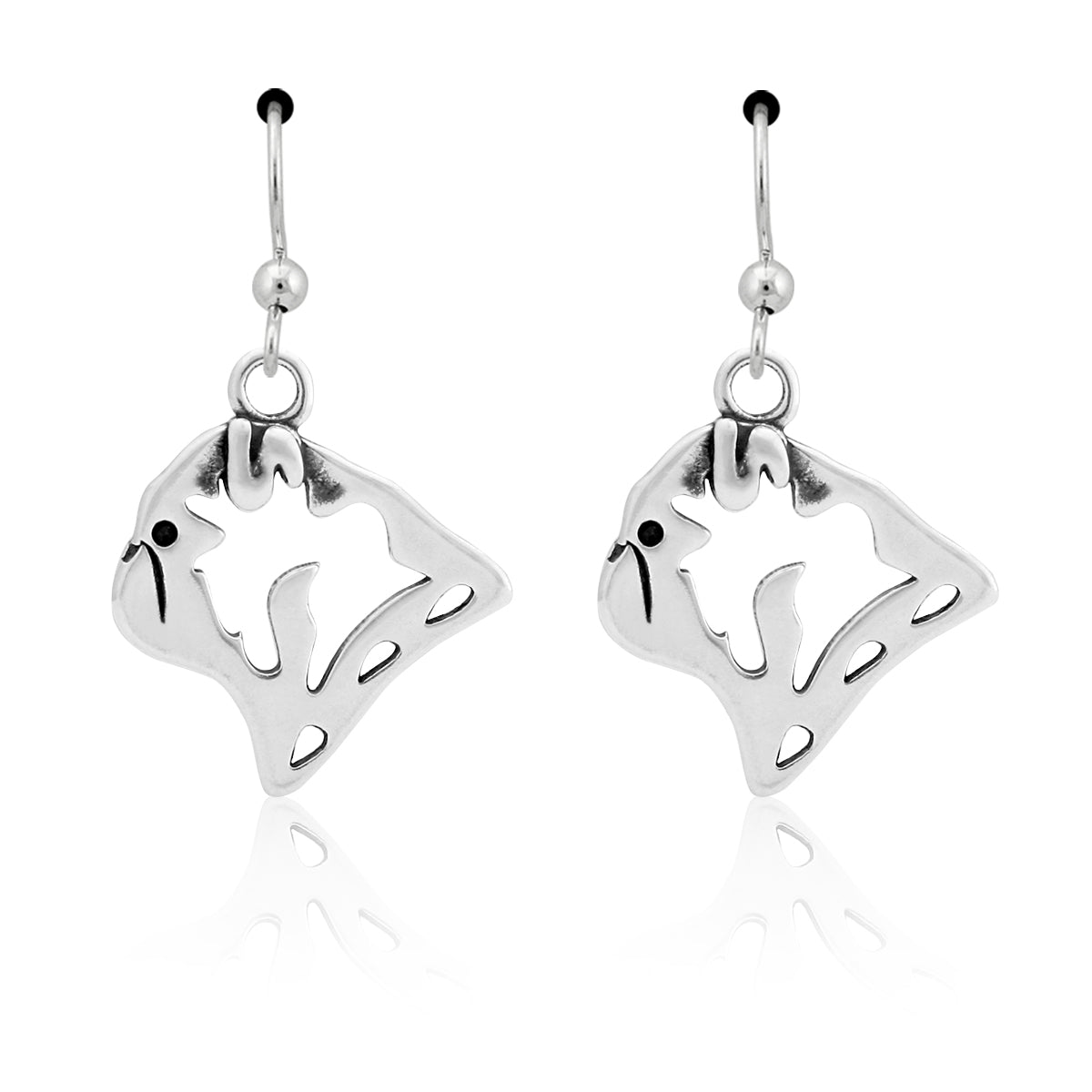 Pug Earrings in Sterling Silver