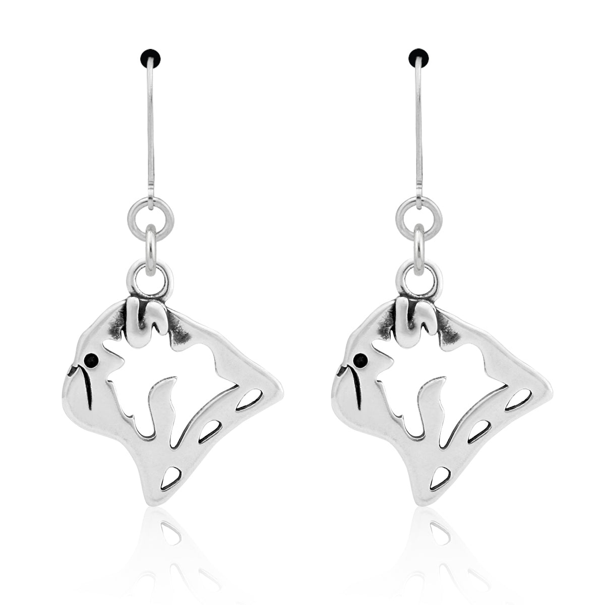 Pug Earrings in Sterling Silver