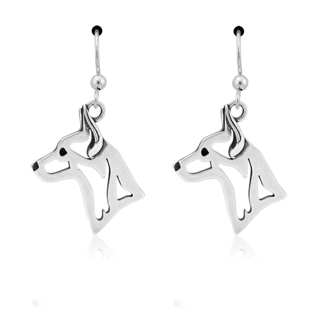 Rat Terrier Earrings in Sterling Silver