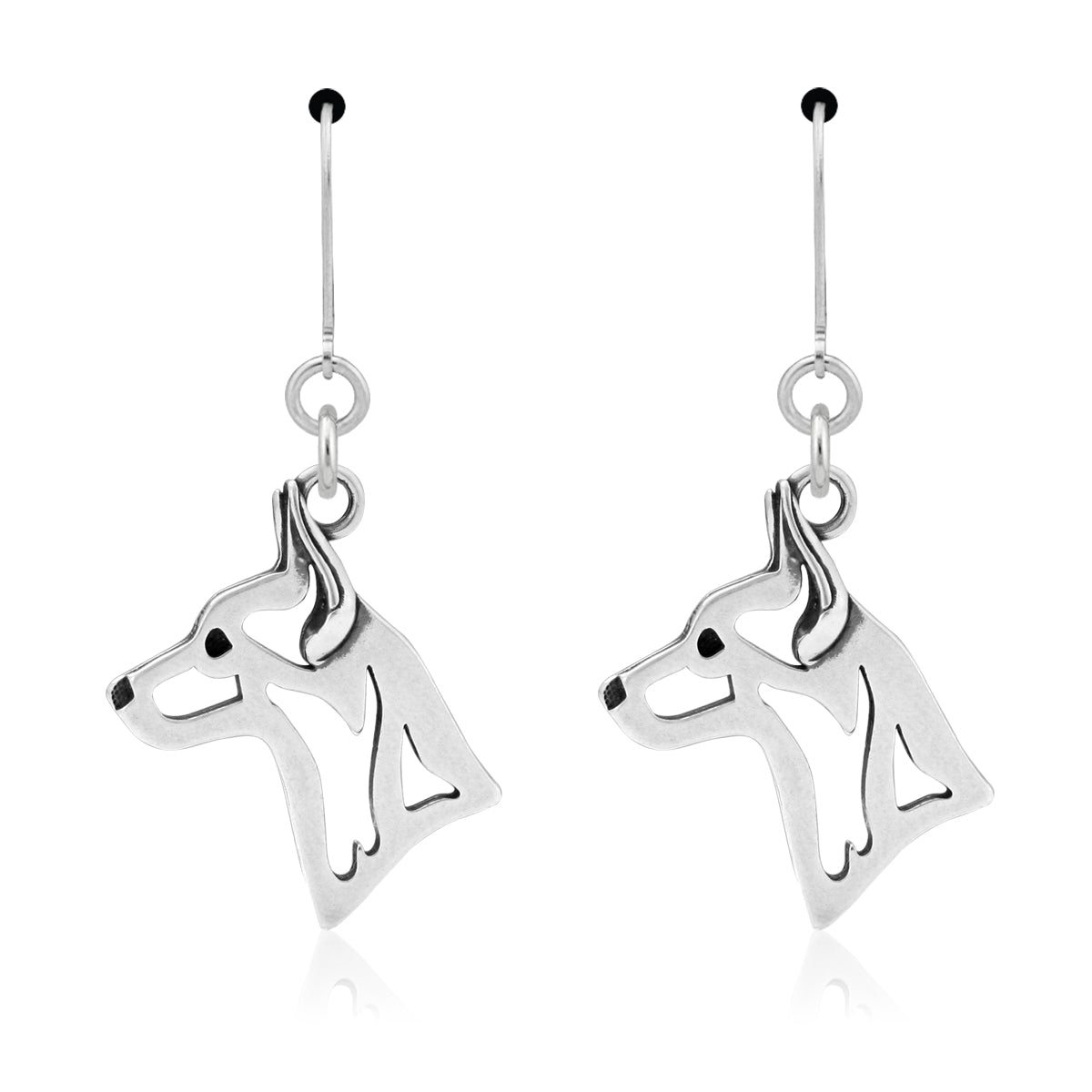 Rat Terrier Earrings in Sterling Silver