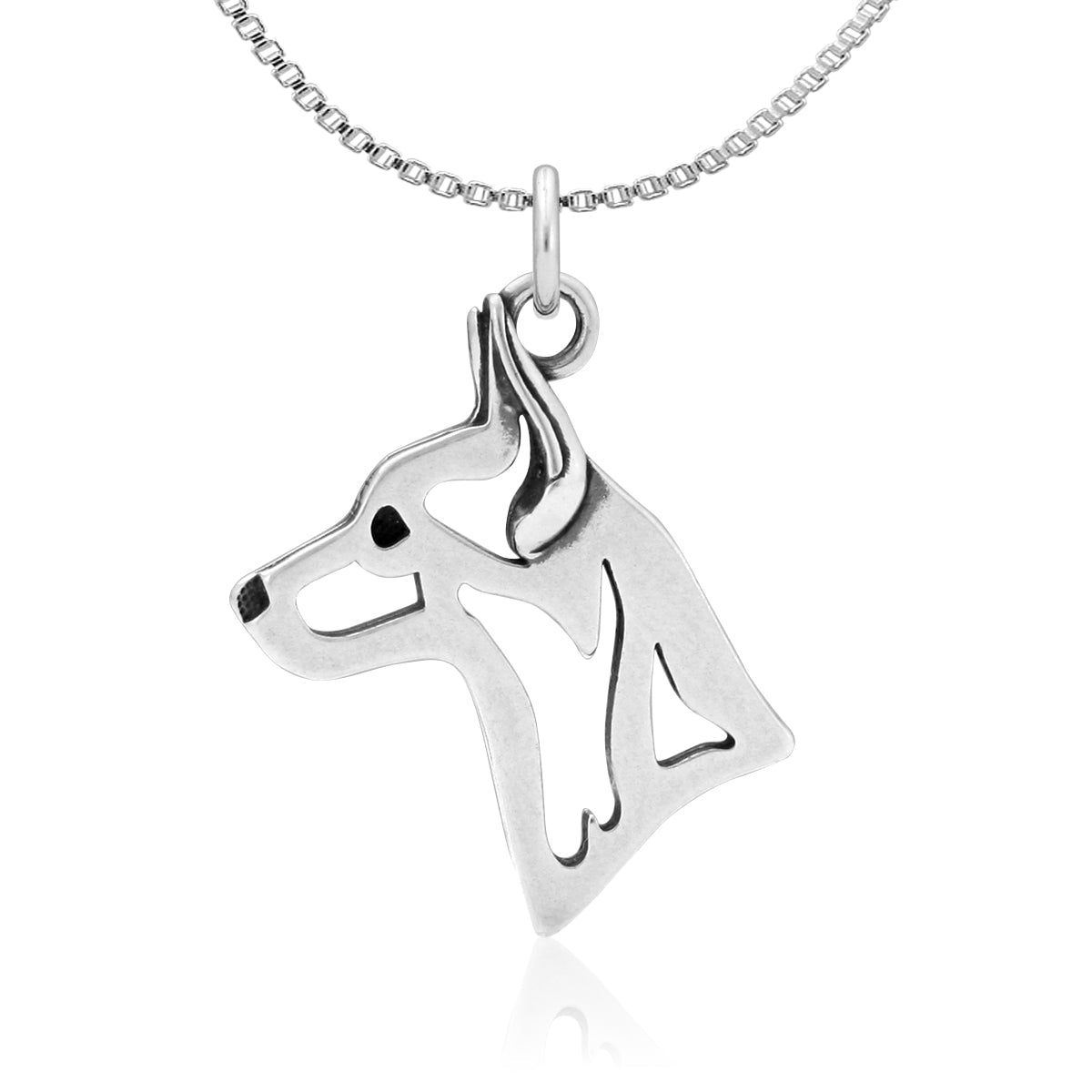 Rat Terrier Necklace in Sterling Silver