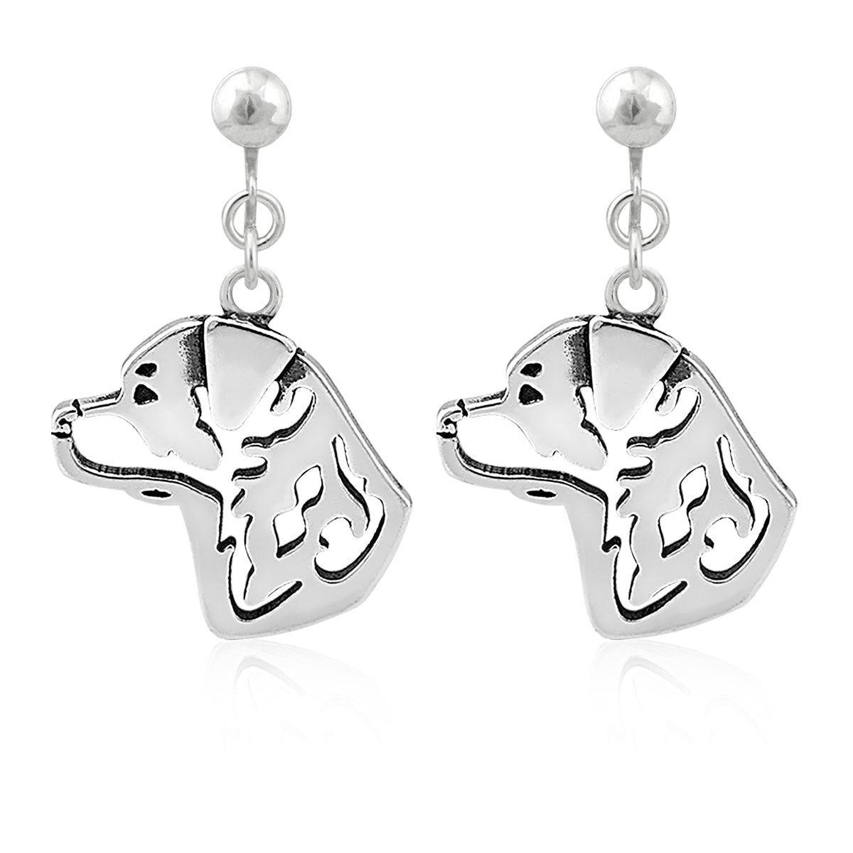 Rottweiler Earrings in Sterling Silver
