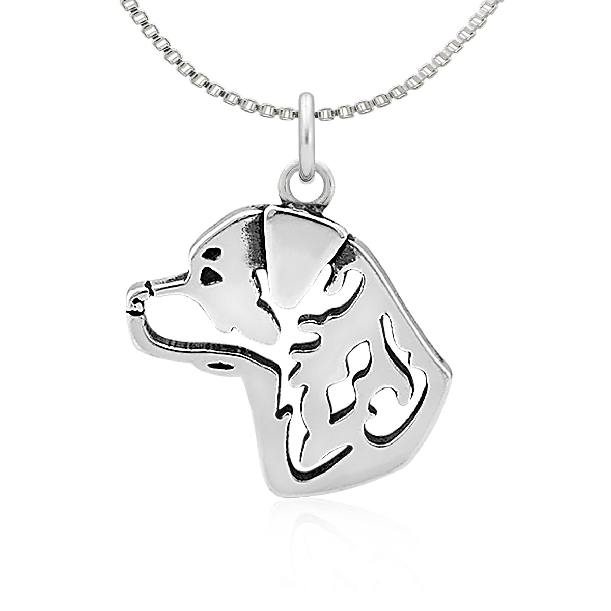 Rottweiler Necklace in Sterling Silver