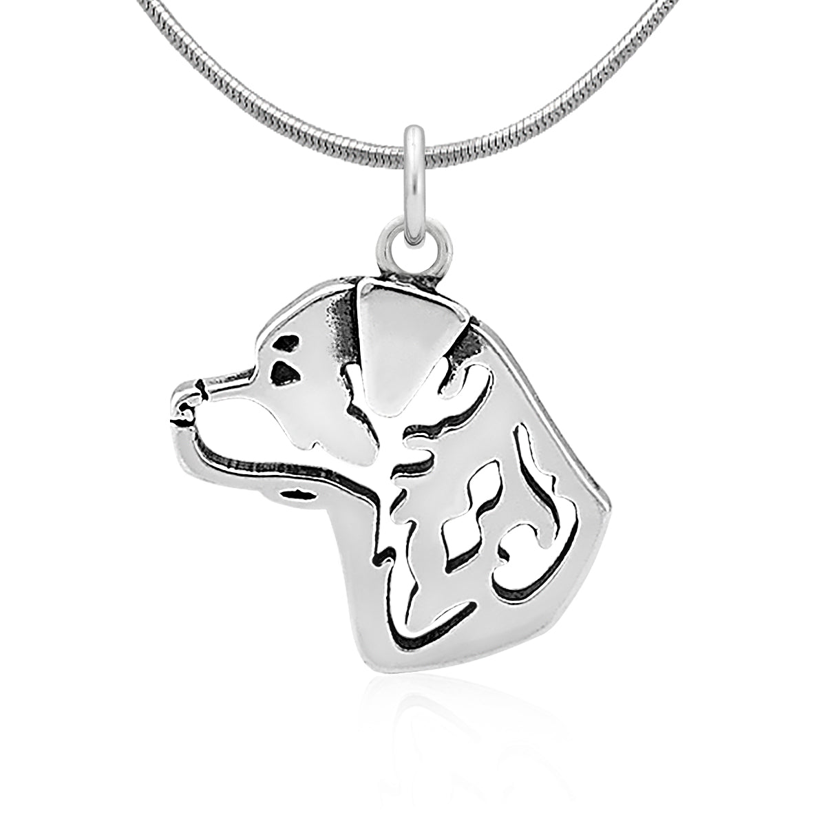 Rottweiler Necklace in Sterling Silver