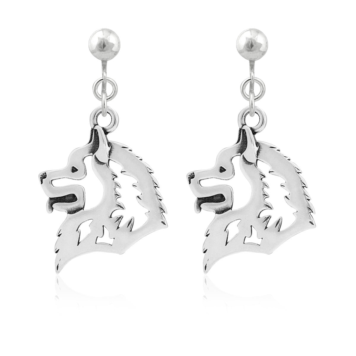 Samoyed Earrings in Sterling Silver