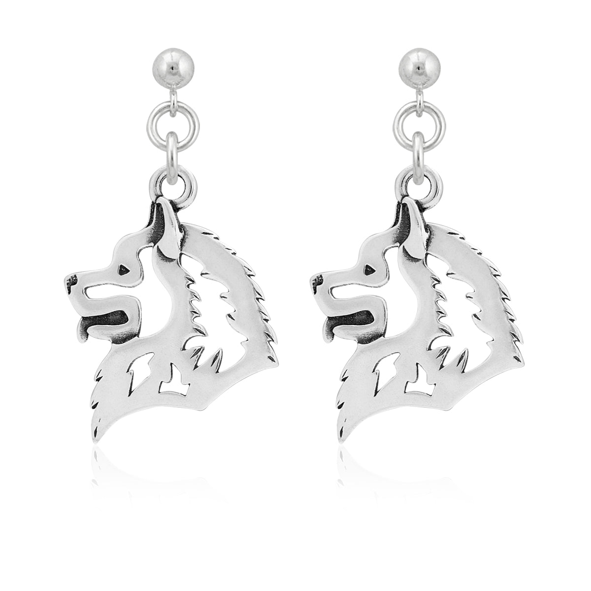 Samoyed Earrings in Sterling Silver